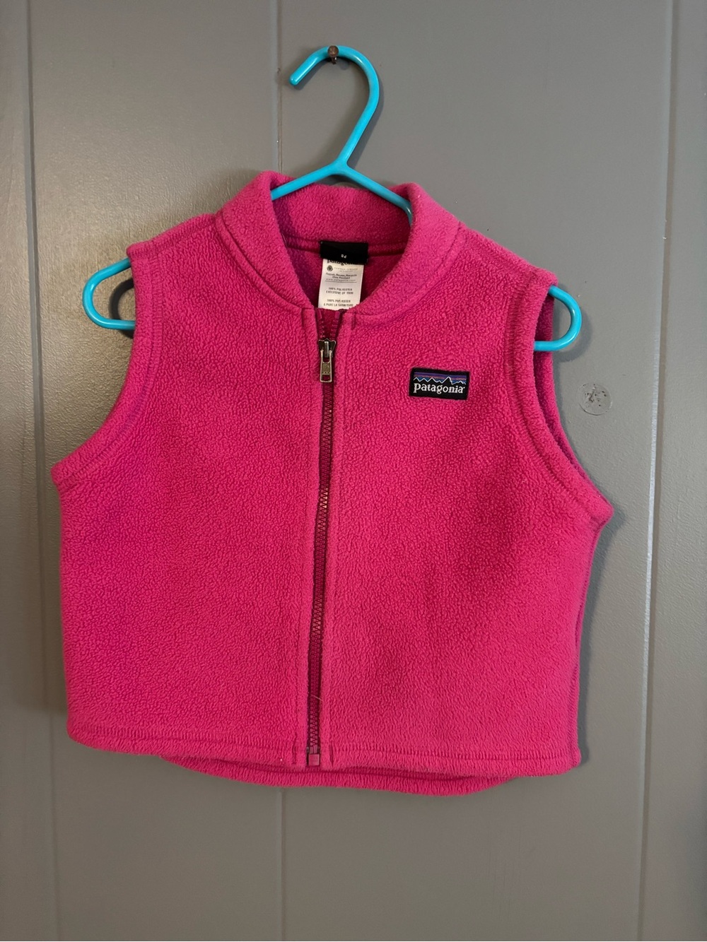 Patagonia Kids Hot Pink Fleece Vest - Zip Front